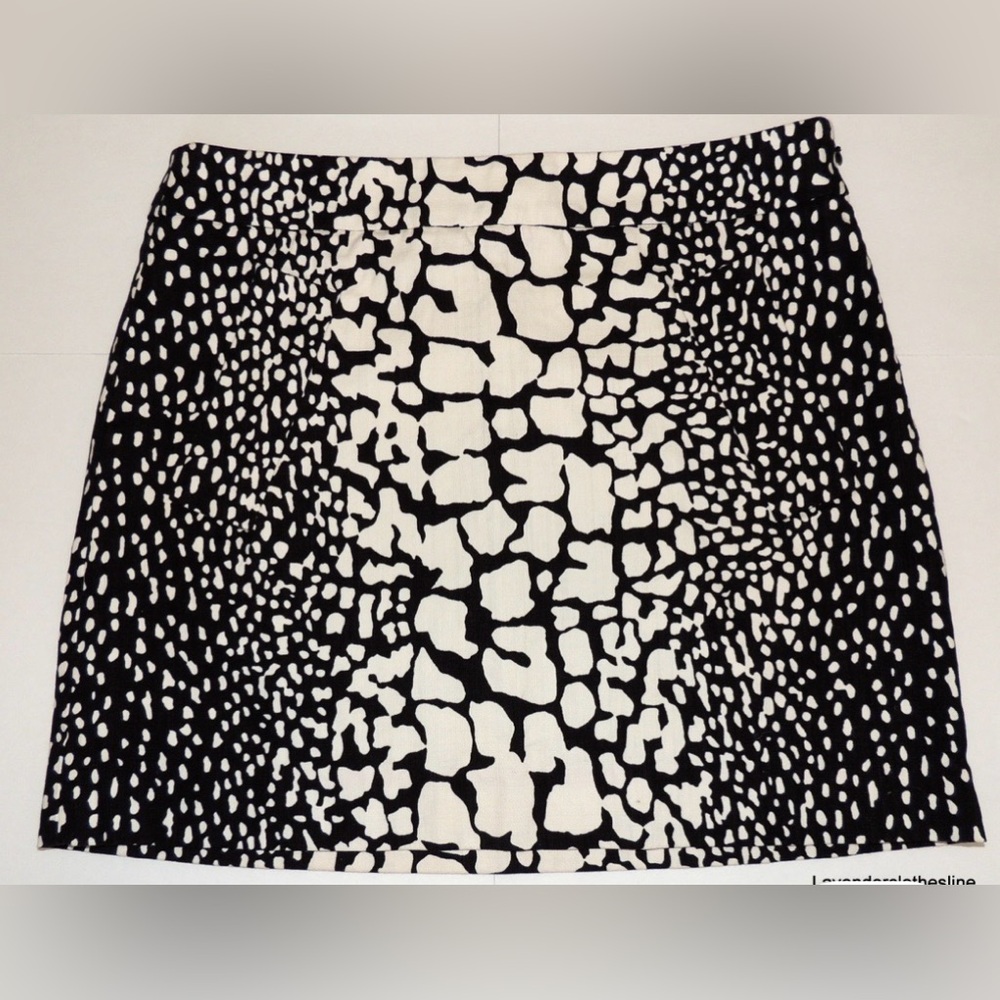 J. Crew Black and White Abstract Mini Skirt